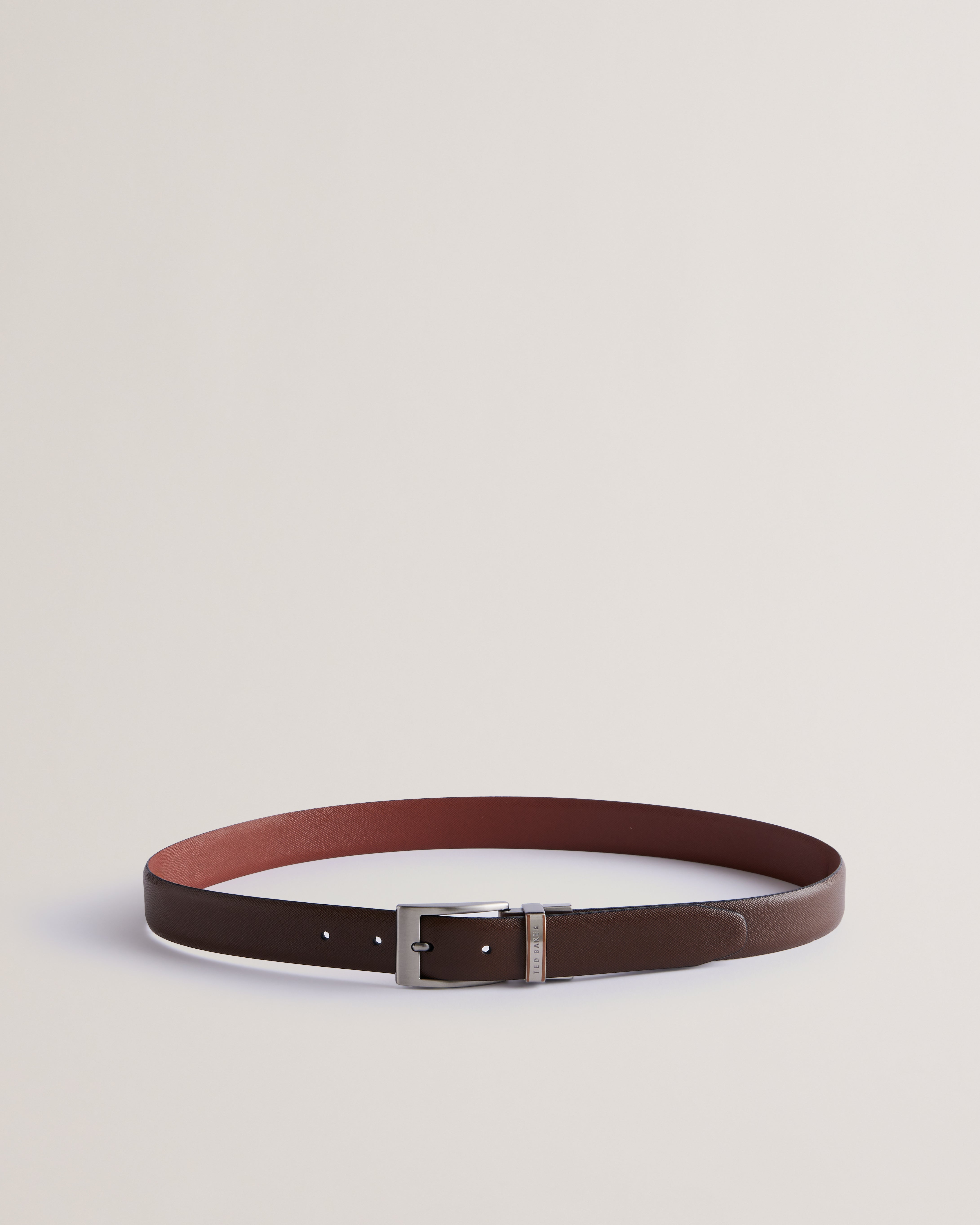 Men's Colier-Saffiano Leather Reversible Belt Brn-Choc