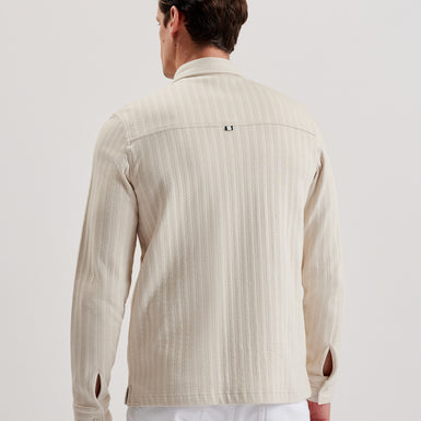 Men's Belza-Ls Regular Fit Textured Shirt Beige