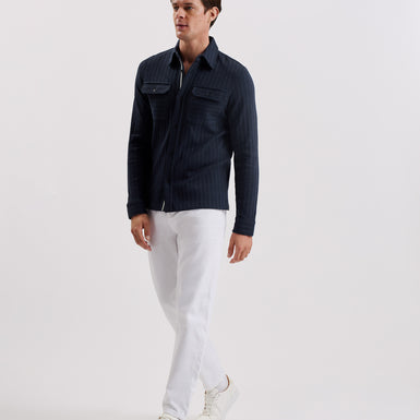 Men's Belza-Ls Regular Fit Textured Shirt Navy
