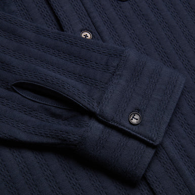 Men's Belza-Ls Regular Fit Textured Shirt Navy