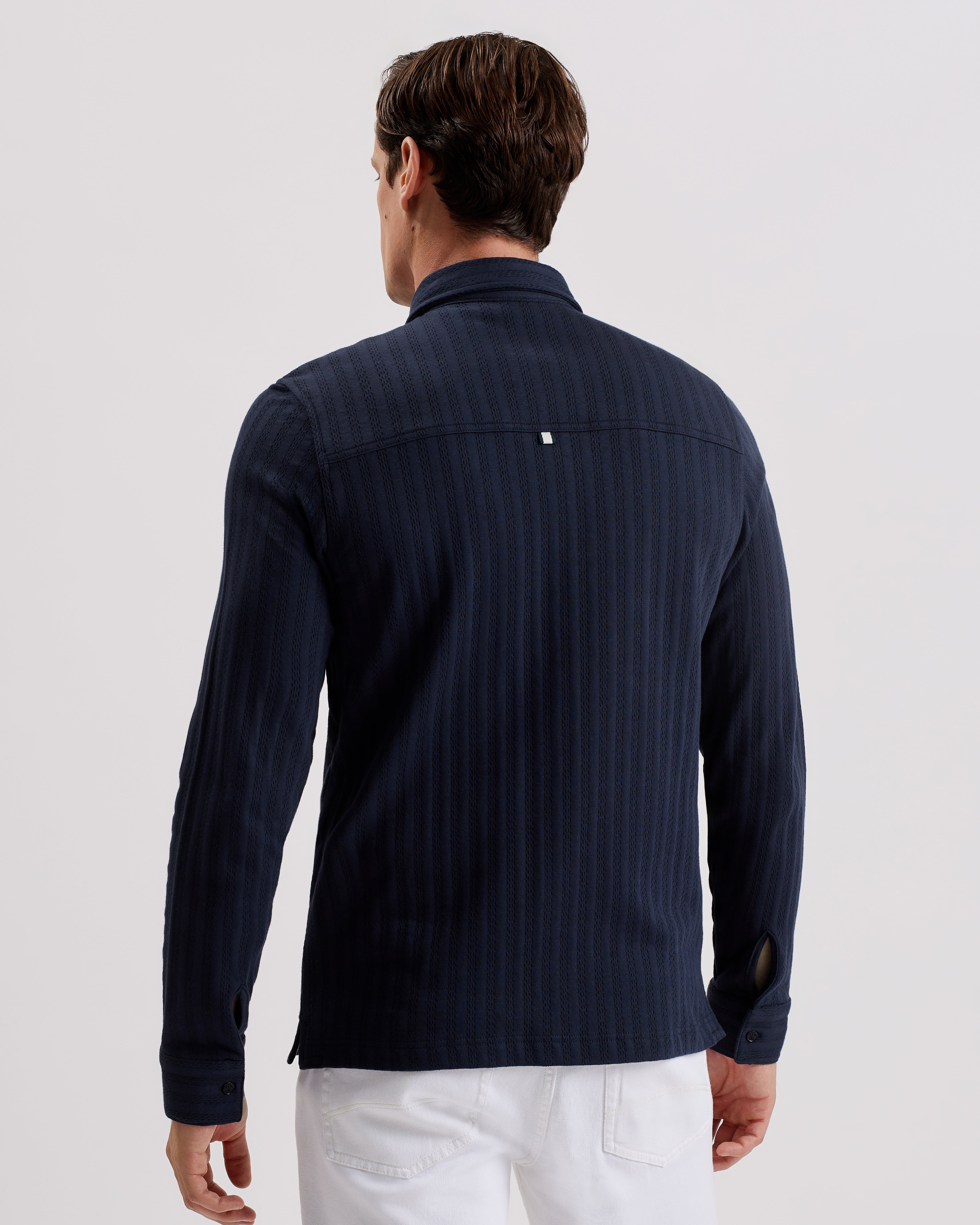 Men's Belza-Ls Regular Fit Textured Shirt Navy