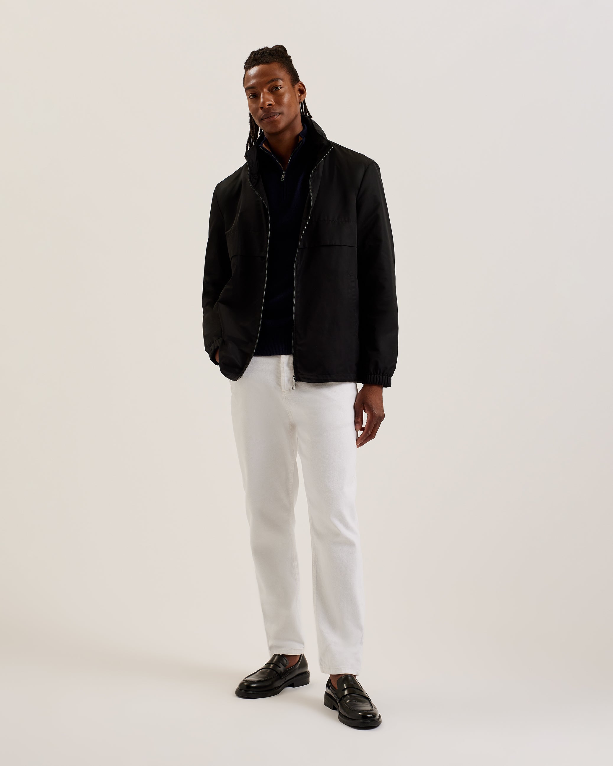 Men's Basham-Nylon Sateen Hooded Jacket Black