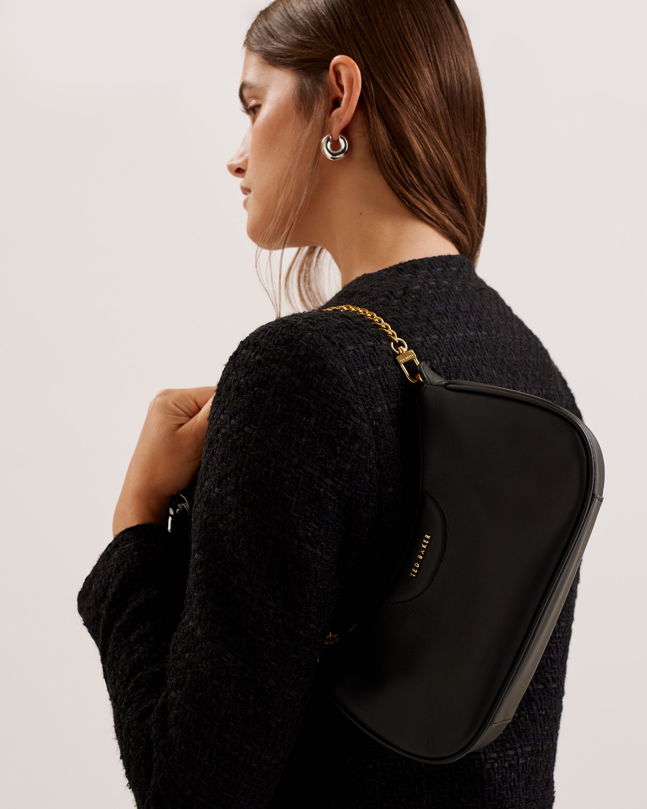 Women's Essiy-Webbing Leather Crossbody Bag Black