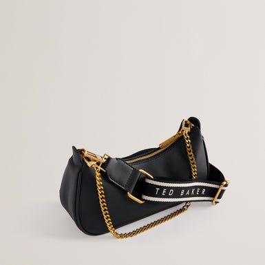 Women's Essiy-Webbing Leather Crossbody Bag Black