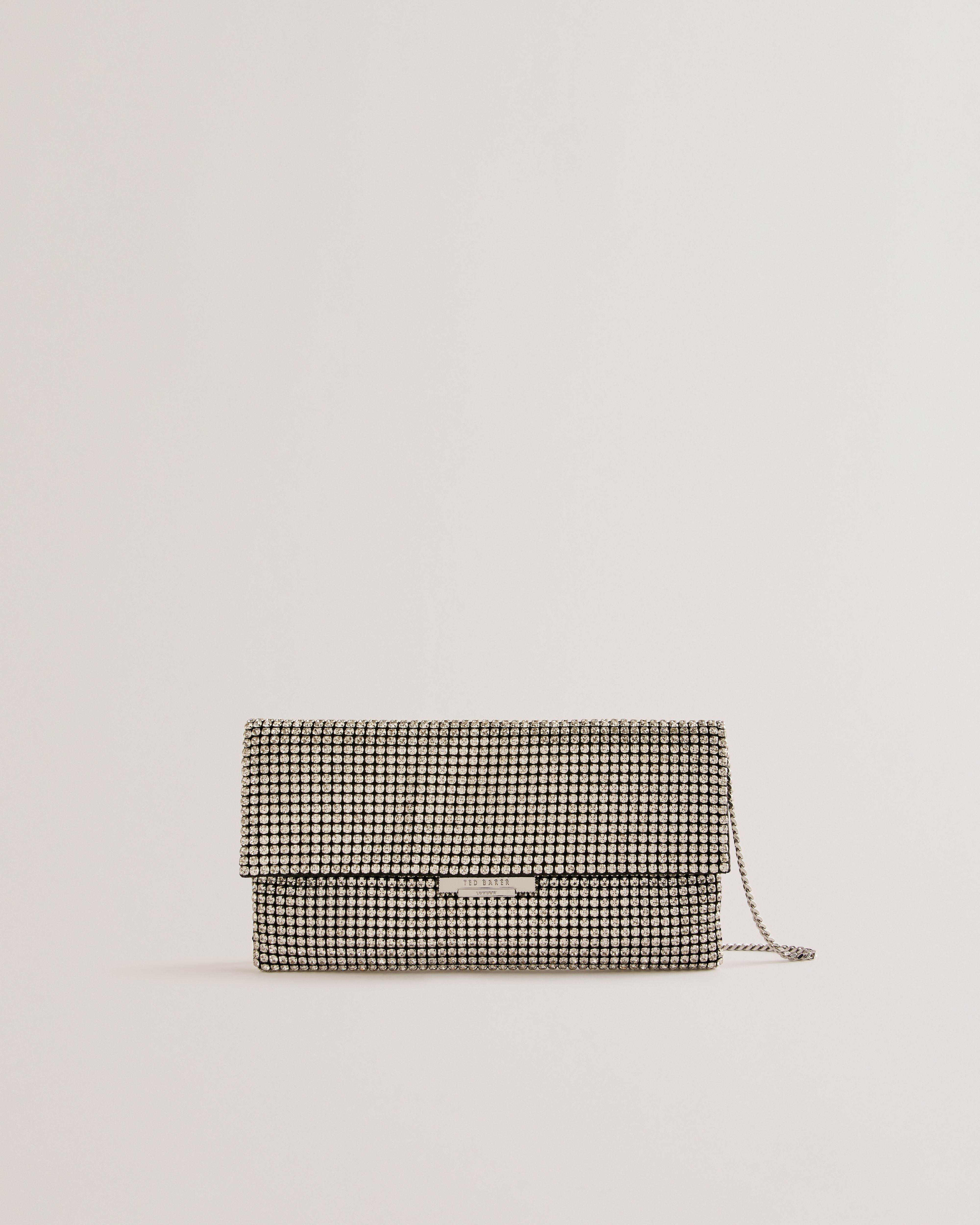 Women's Kristn-Crystal Long Fold Over Crossbody Silver