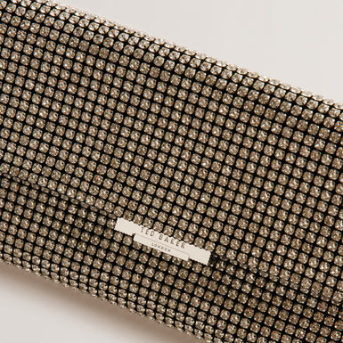 Women's Kristn-Crystal Long Fold Over Crossbody Silver