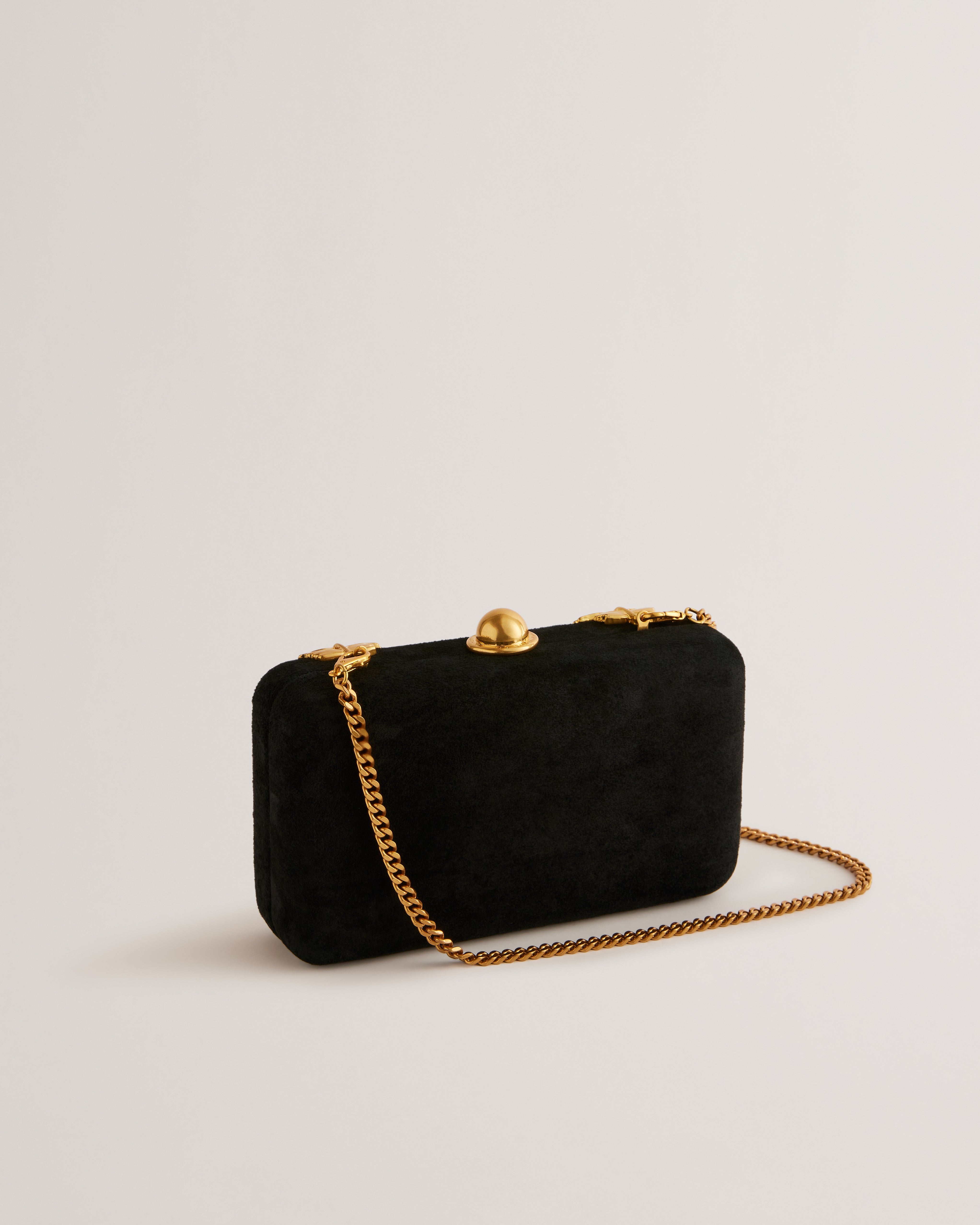 Women's Leefi-Leaf Detail Hardcase Clutch Black