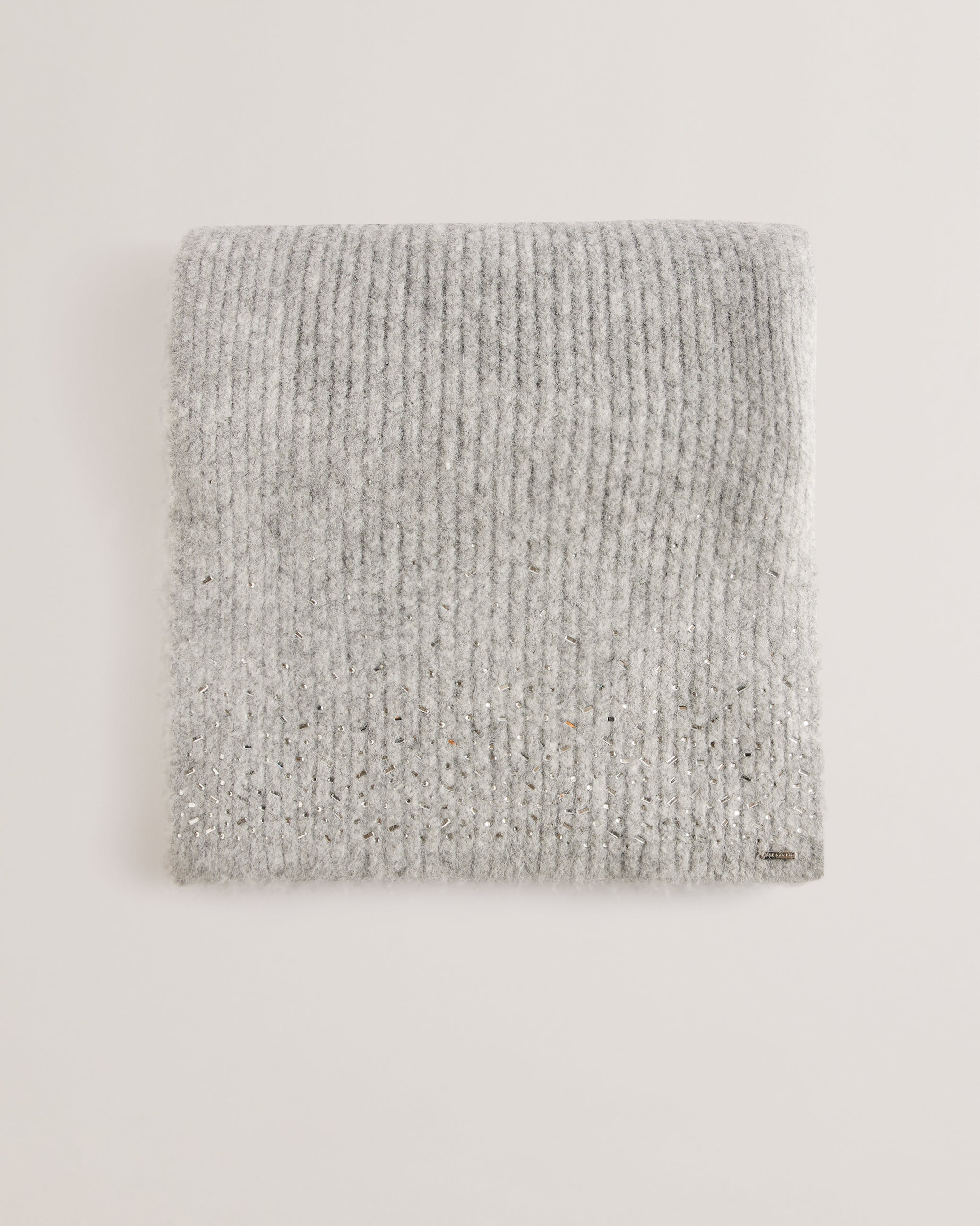 KERIIS: Rhinestone Knitted Hat and Gloves Set