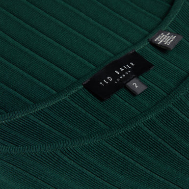 Women's Iivanna-Crew Neck Fluted Sleeve Knit Top Dk-Green