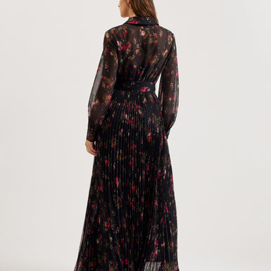 Women's Ceiba-Printed Maxi Shirt Dress Black