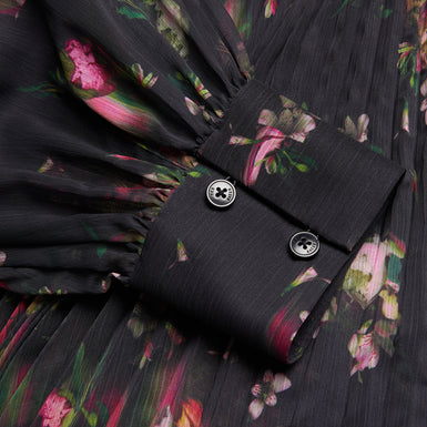 Women's Ceiba-Printed Maxi Shirt Dress Black