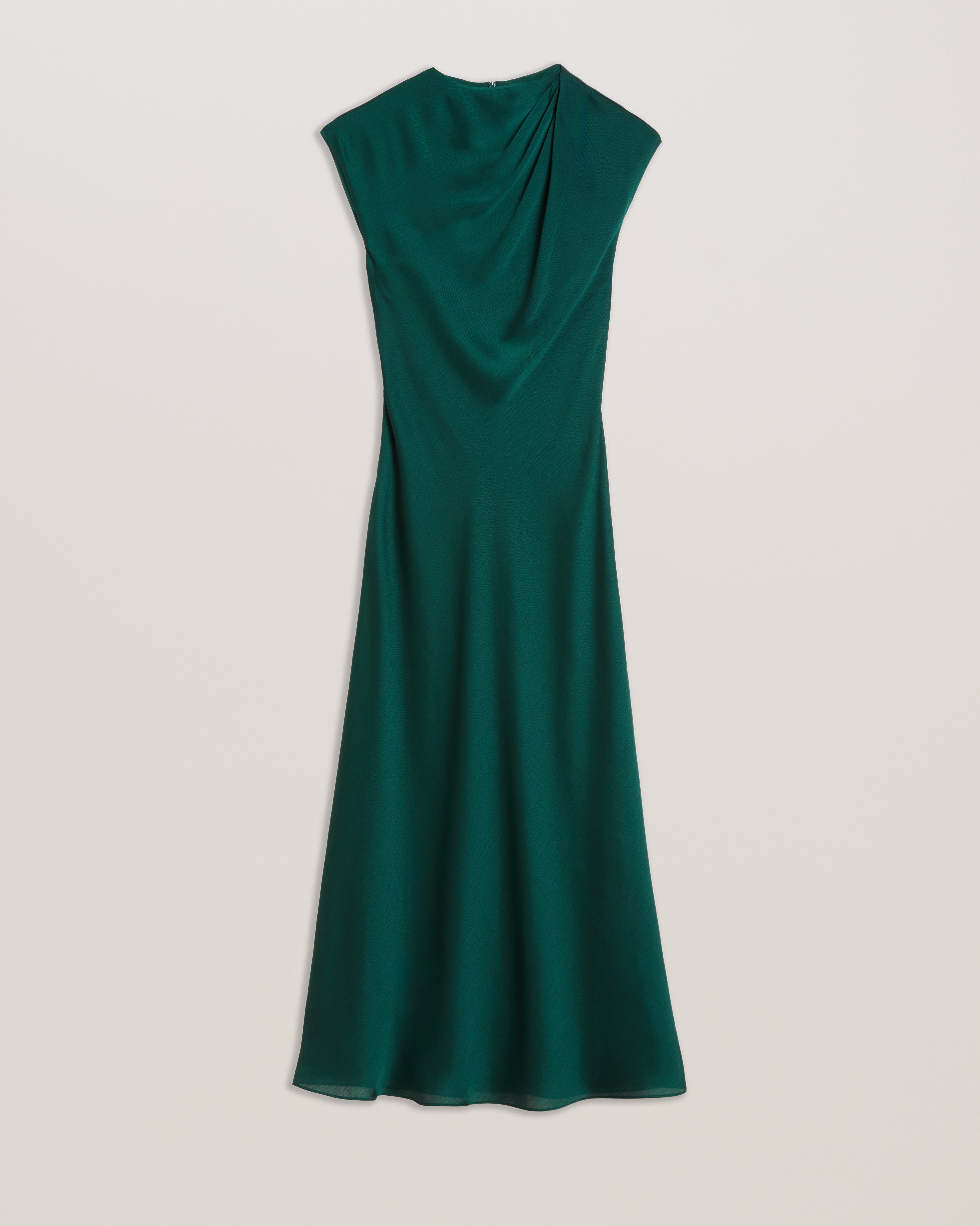 Women's Rimini-Draped Neck Detail Midi Dress Dk-Green