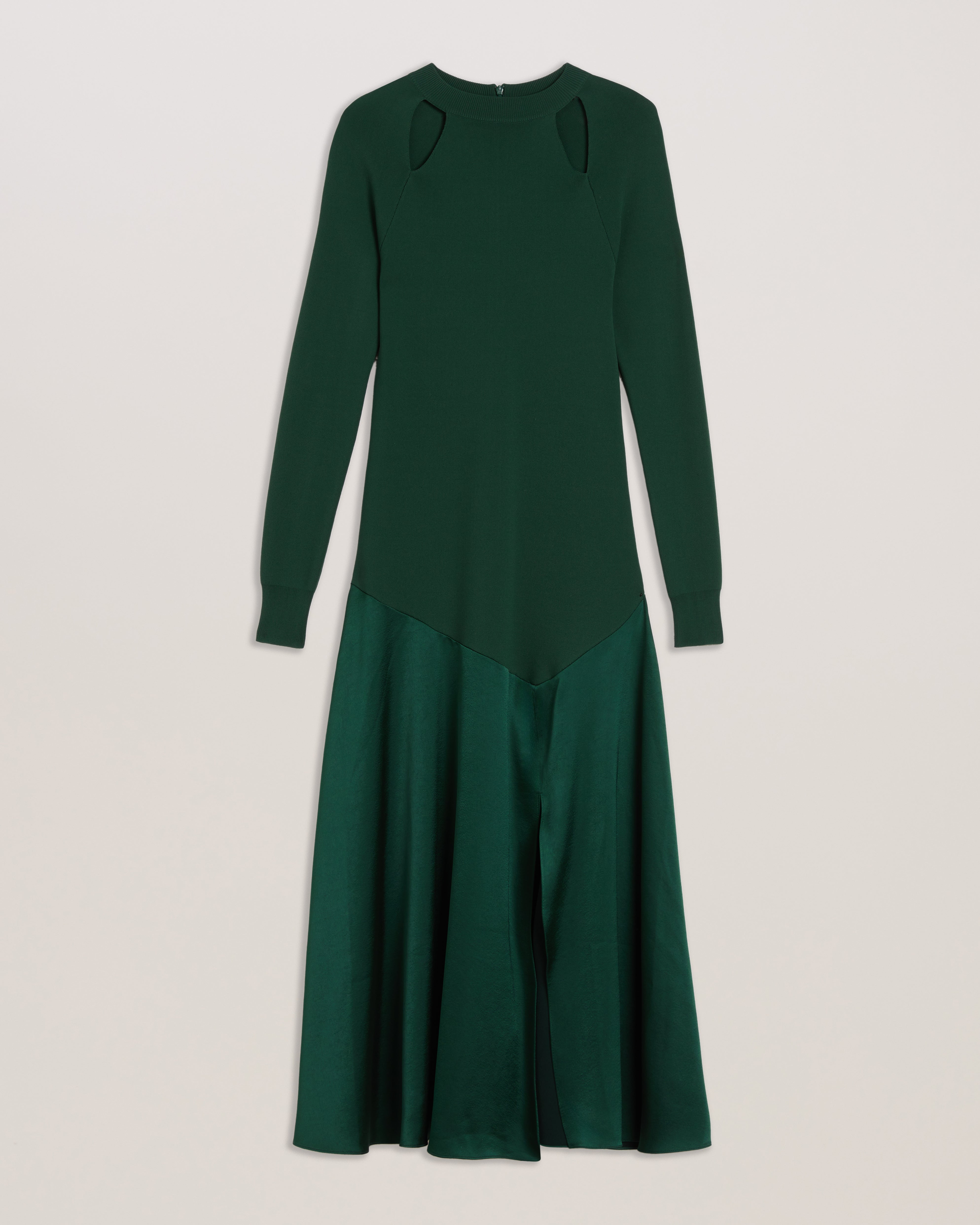 Women's Alfeios-Cut Out Midi Knit Dress & Front Slit Dk-Green