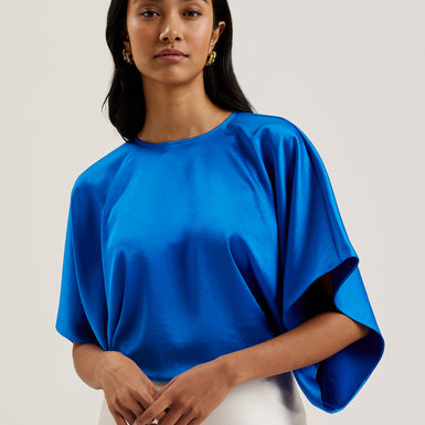 Women's Cherika-Bat Wing Sleeve Top Blue