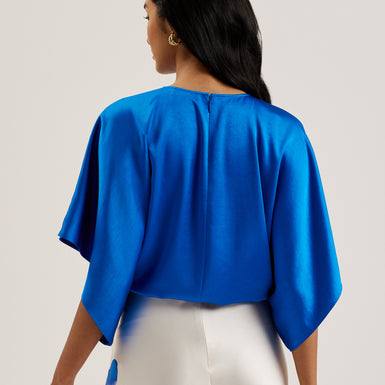 Women's Cherika-Bat Wing Sleeve Top Blue