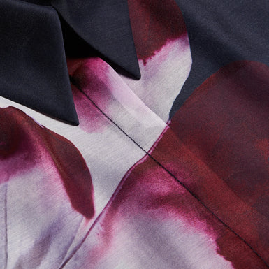 Women's Orrin-Printed Button Down Oversized Shirt Navy