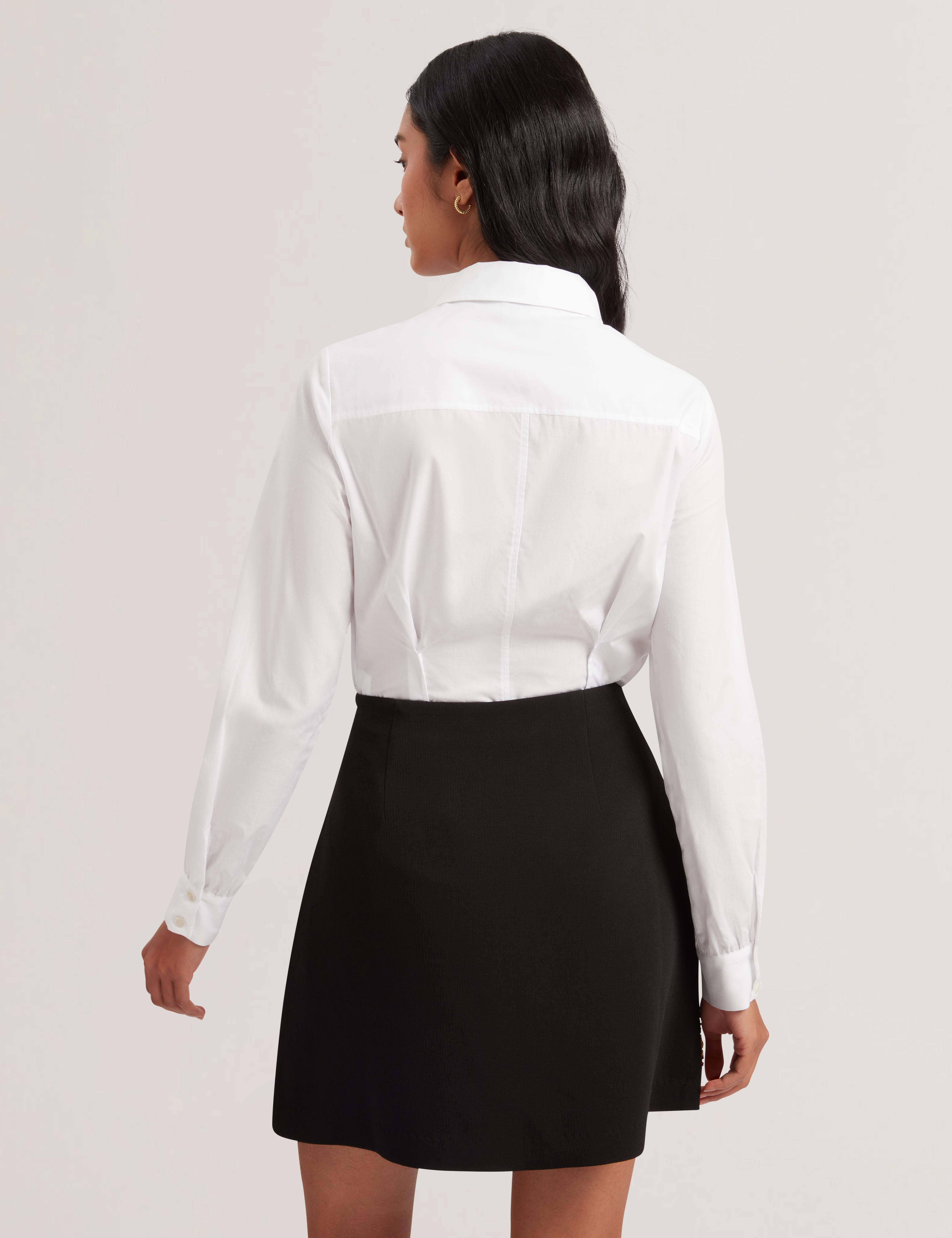 Women's Sylivia-Corsage Detail Button Down Shirt White