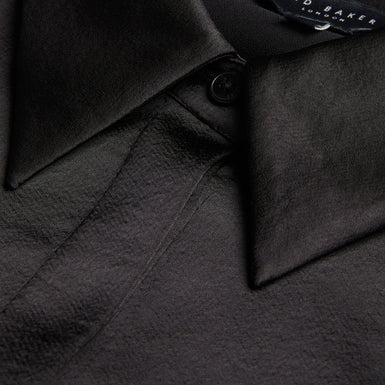 Women's Sonora-Long Line Satin Shirt Black