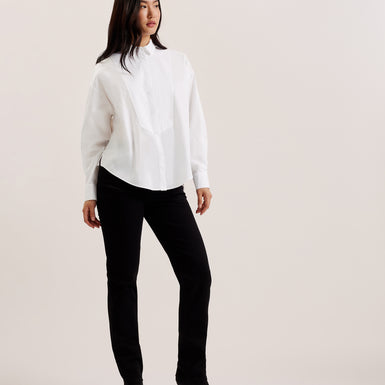 Women's Izote-Oversized Drop Shoulder Bib Detail White