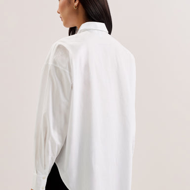 Women's Izote-Oversized Drop Shoulder Bib Detail White