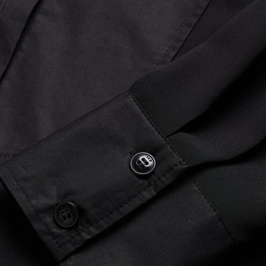 Women's Lechosa-Oversized Chiffon Bib Detail Shirt Black