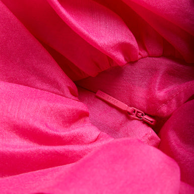 Women's Calonda-Oversized Ruffle V Neck Top Fuchsia