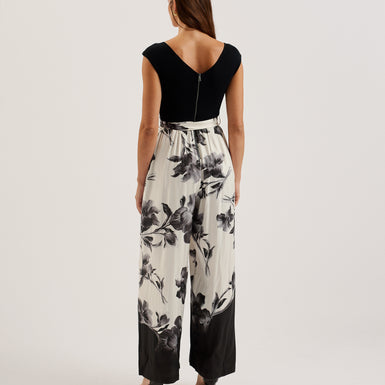 Women's Nalco-Bardot Knit Bodice Print Trouser Jump Black