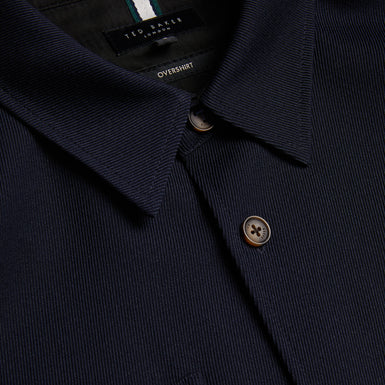 Men's Nalfans-Ls Wool Blend Twill Over Shirt Navy