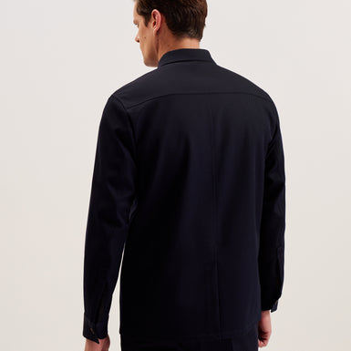 Men's Nalfans-Ls Wool Blend Twill Over Shirt Navy