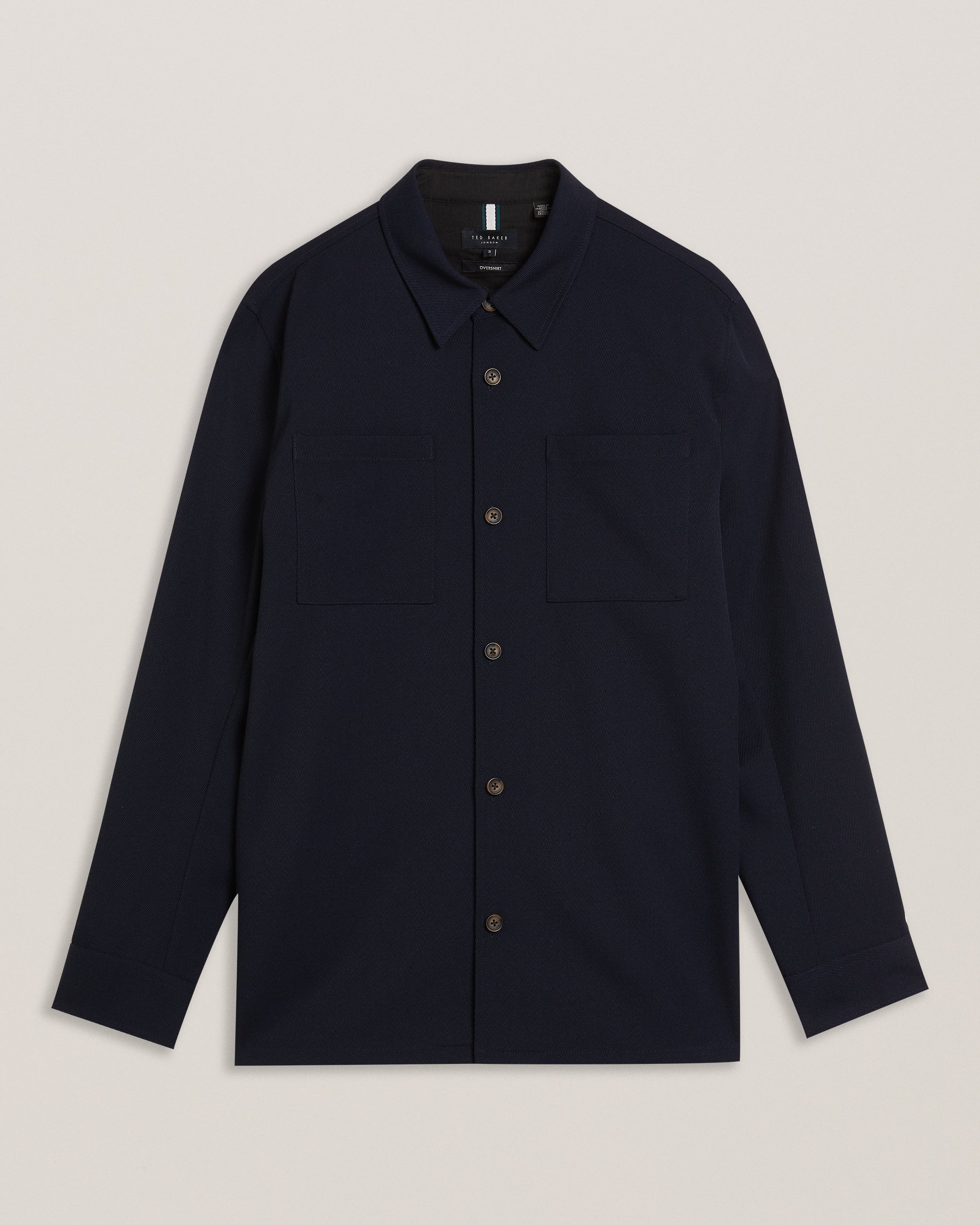 Men's Nalfans-Ls Wool Blend Twill Over Shirt Navy