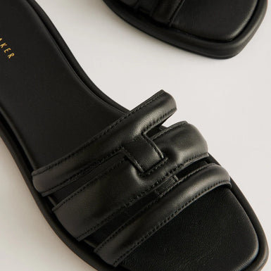 Women's Leeiaa-Flat Woven T Logo Slide Sandal Black