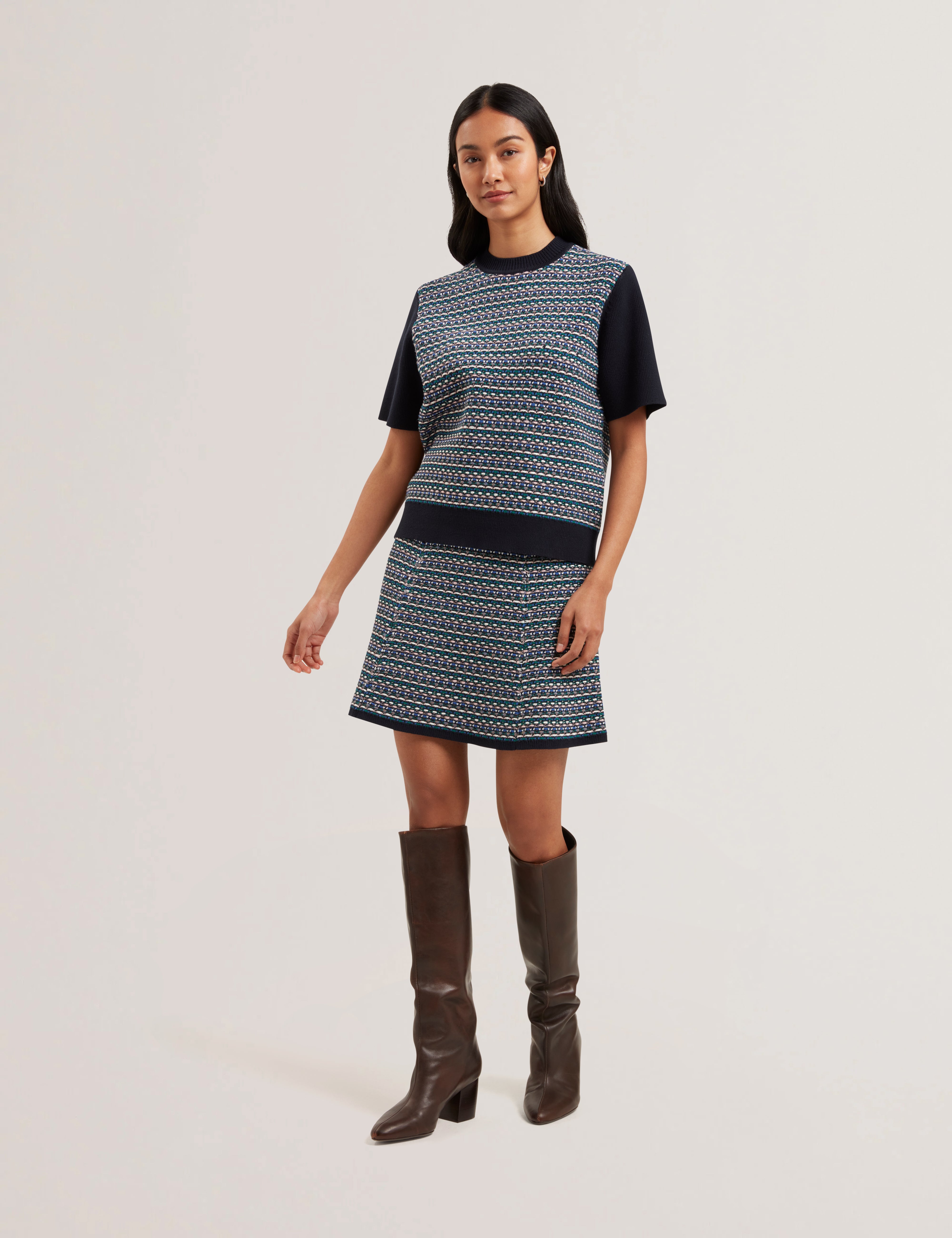 Womens KATLAA-Interest Knit Short Sleeve Tee