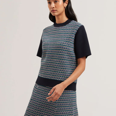 Womens KATLAA-Interest Knit Short Sleeve Tee