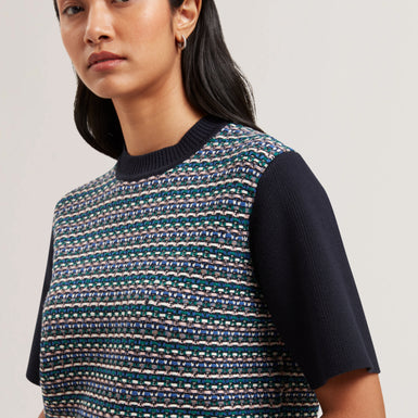 Womens KATLAA-Interest Knit Short Sleeve Tee