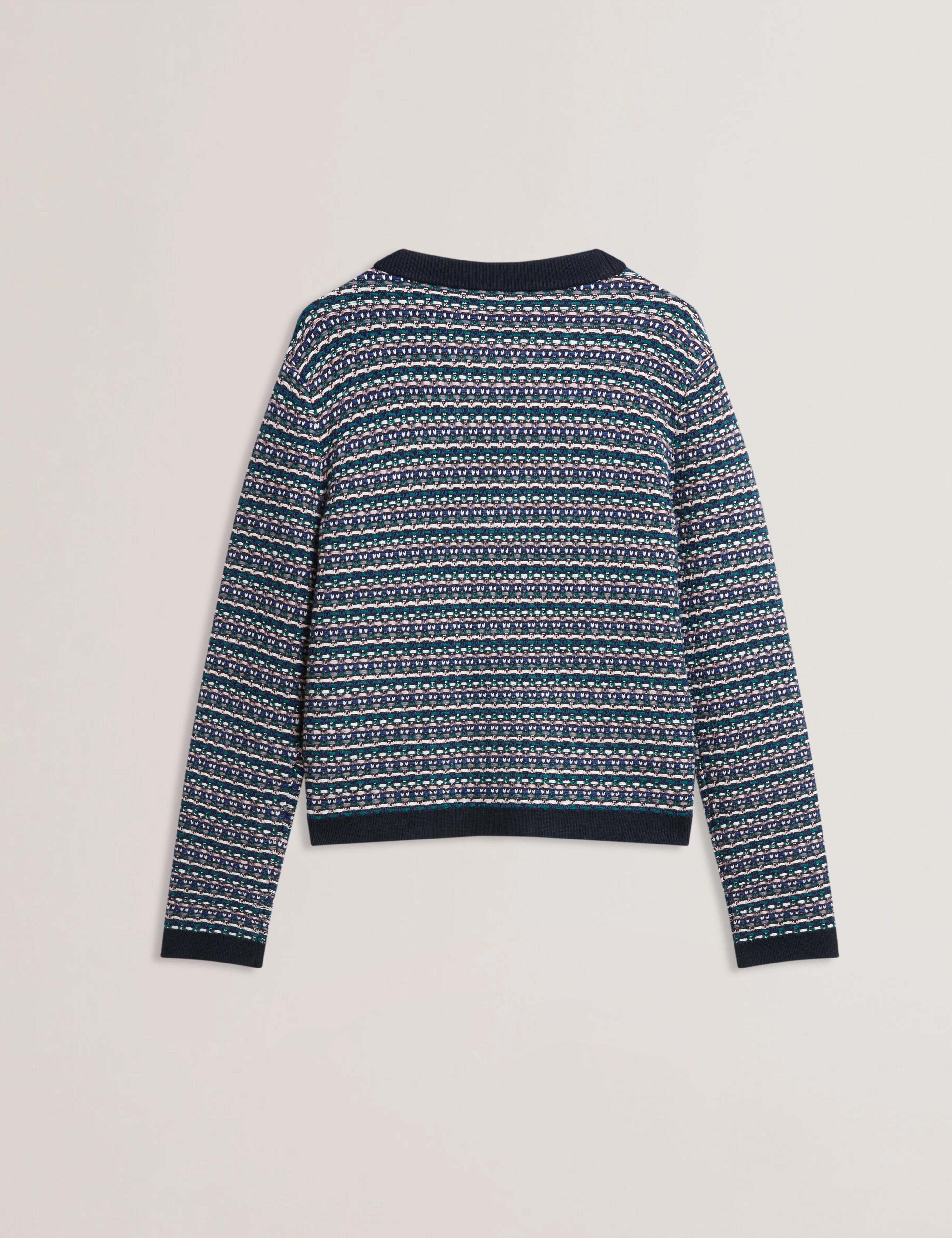 Women's MONICE-Interest Stitch Knitted Cardigan Navy