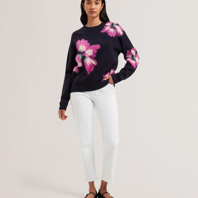 Women's PIPANN-Intarsia Knitted Floral Sweat