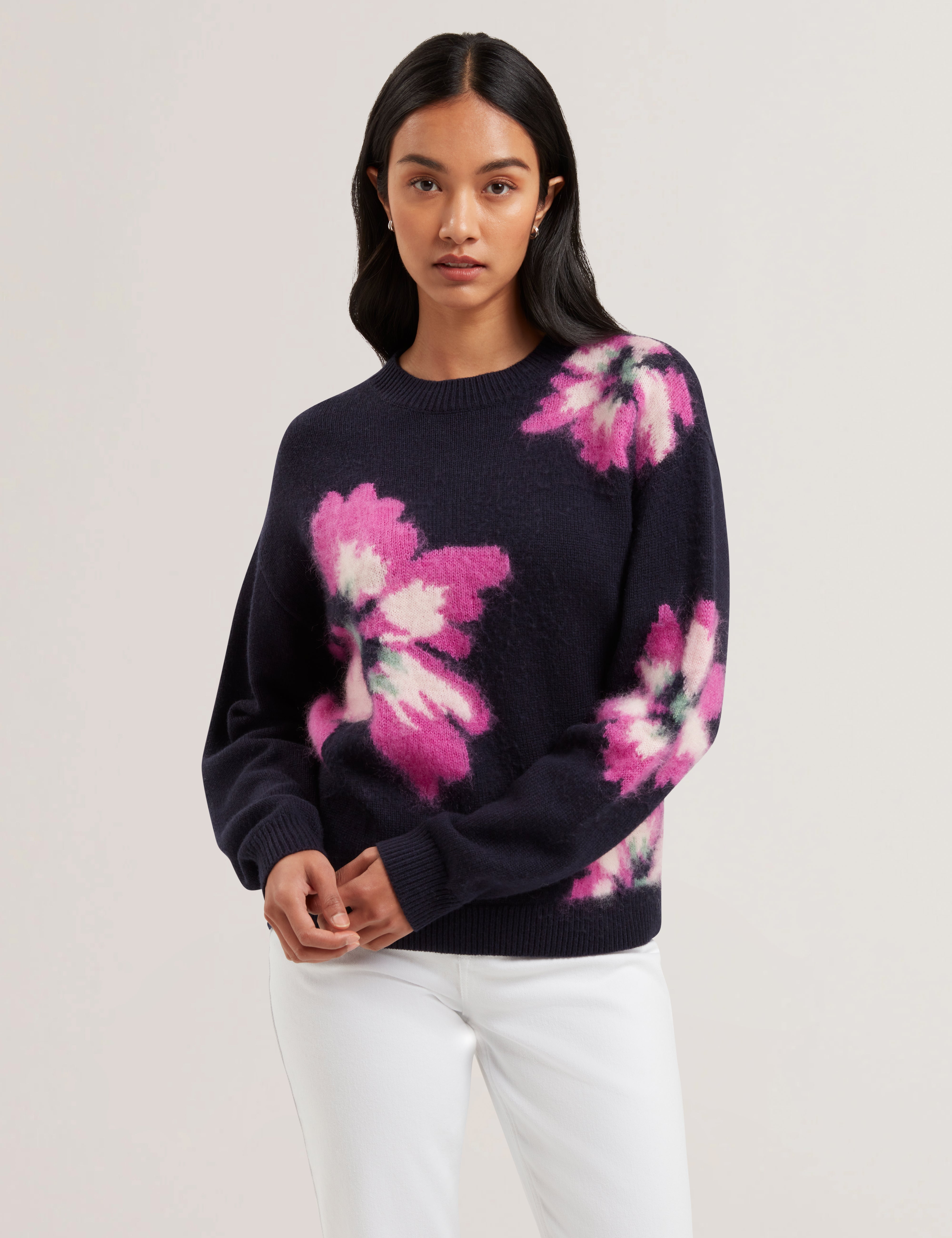 Women's PIPANN-Intarsia Knitted Floral Sweat