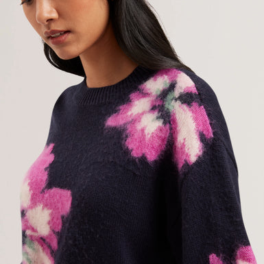 Women's PIPANN-Intarsia Knitted Floral Sweat