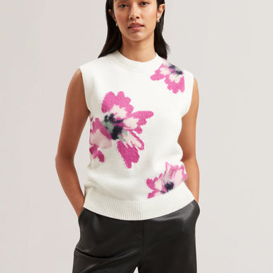 Womens SELENHA-Intarsia Knitted Floral Tank