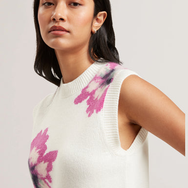 Womens SELENHA-Intarsia Knitted Floral Tank