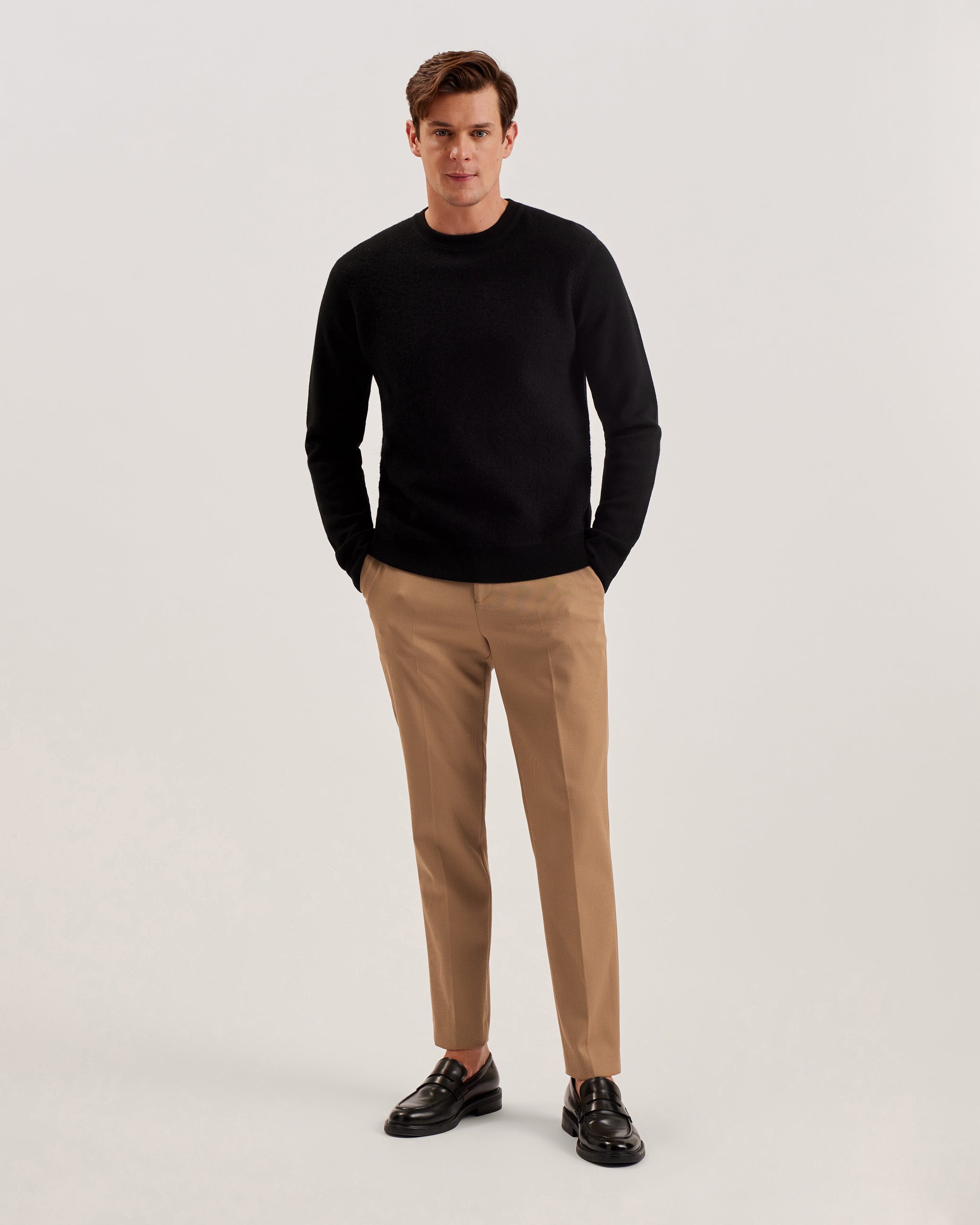 Men's Nalfant-Twill Smart Slim Tailored Trouser Tan