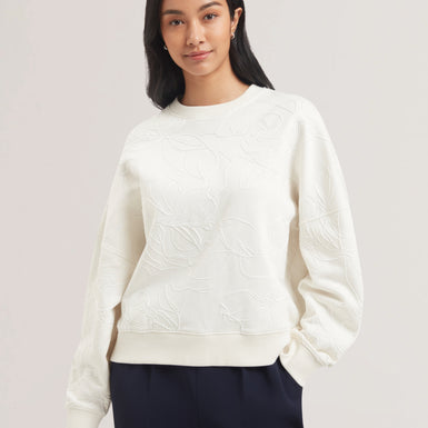 Womens JJOSIEE-Floral Embroidered Long Sleeve Sweatshirt