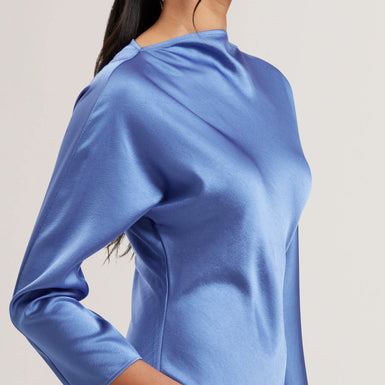 Women's MINHO-Curve Seam Detail Midi Dress Lt-Blue