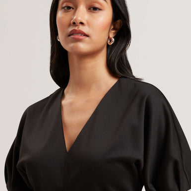 Women's SADO-Printed Ponte Bodice Satin Skirt