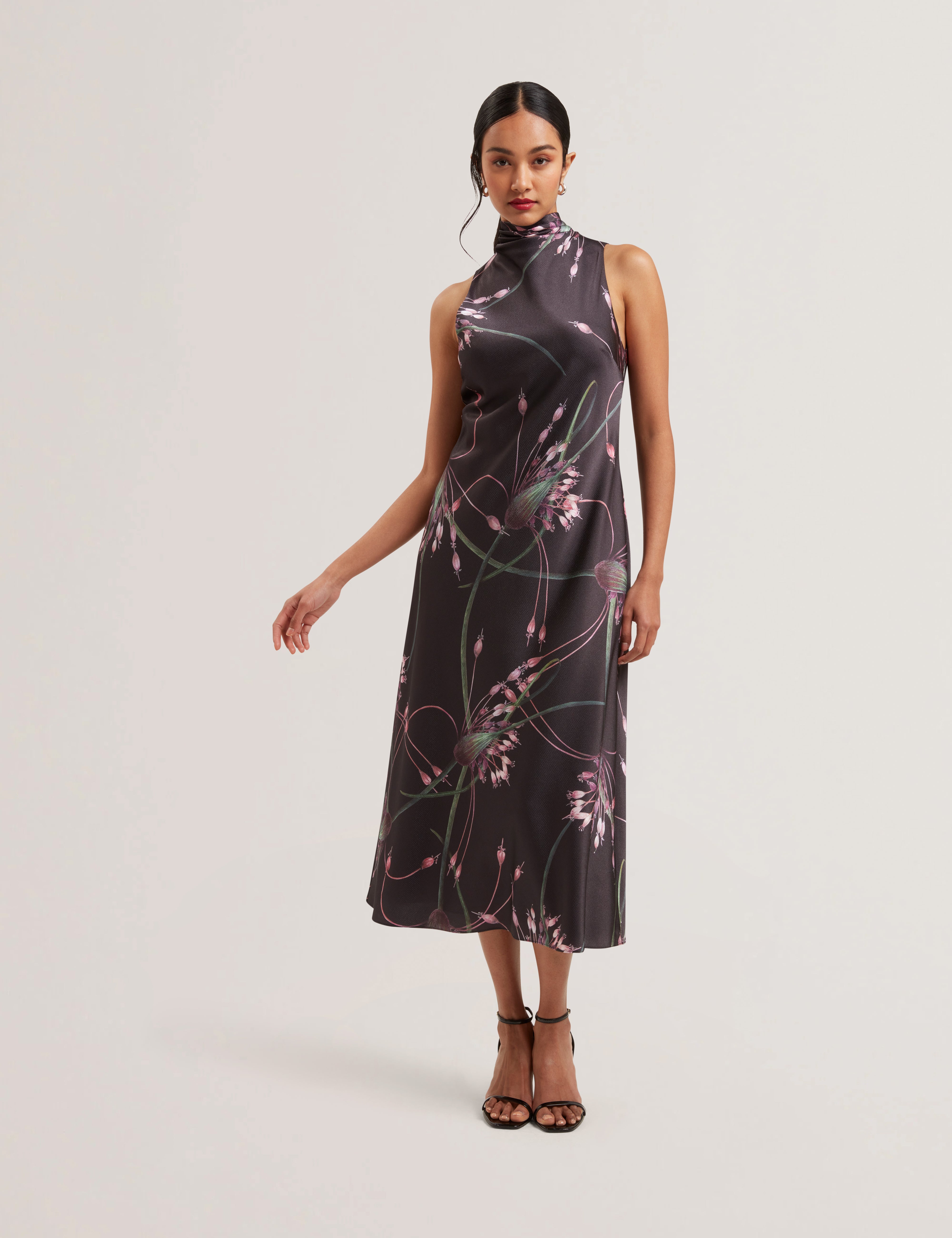 Women's Antua-Printed Cowl Neck Midi Slip Dress