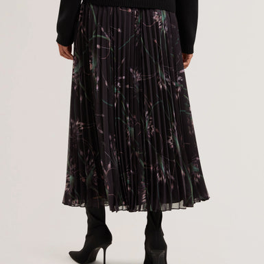 Women's Tavora-Pleated Printed Elasticated Midi Skirt