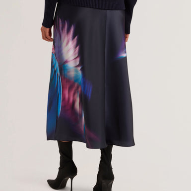 Women's GILAO-Printed Midi Bias Cut Skirt