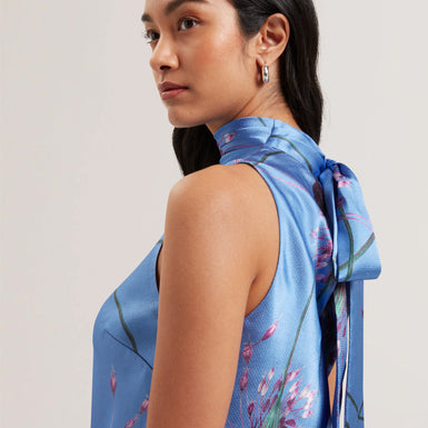 Women's VAROSA-Printed Sleeveless Cowl Neck Lt-Blue