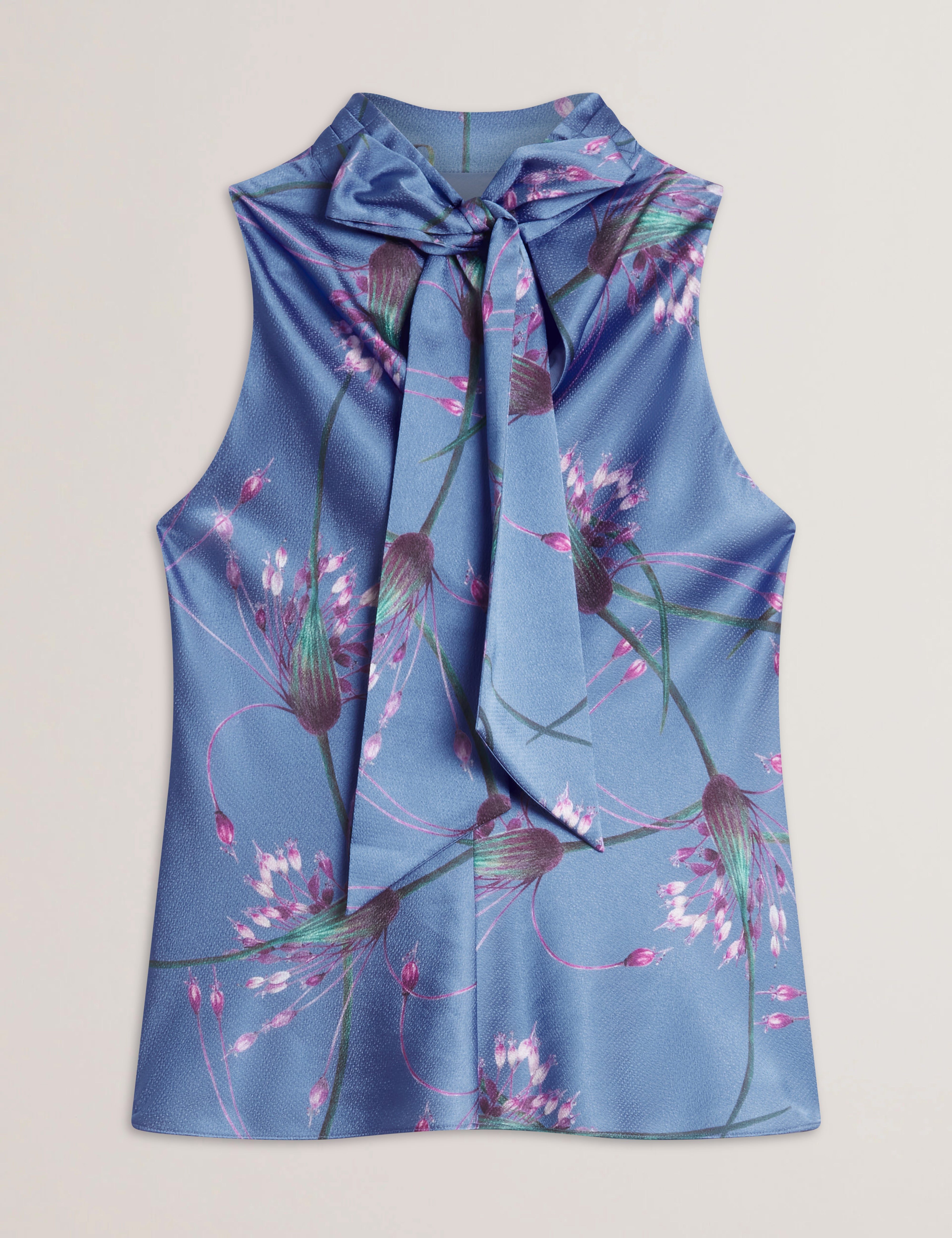 Women's VAROSA-Printed Sleeveless Cowl Neck Lt-Blue