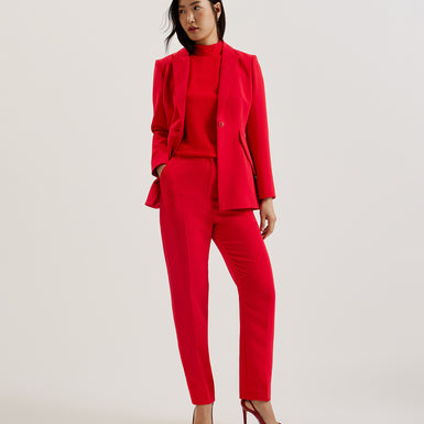 Women's Manabl-Single Breasted Tailored Blazer Red